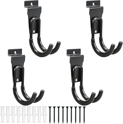 Heevir Slatwall Ganchos de garaje, 2.8 pulgadas, resistentes con listones en J para colgar en la pared, ganchos de almacenamiento, ganchos colgantes