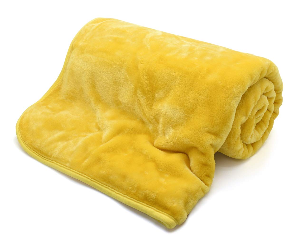 LIZZIE JACOBS New Faux Fur Fleece Throws Luxurious Super Soft Warm Cosy Sofa Settee Bed Mink Throws Blankets For Kids and Adults (Ochre, Double -150x200cm)