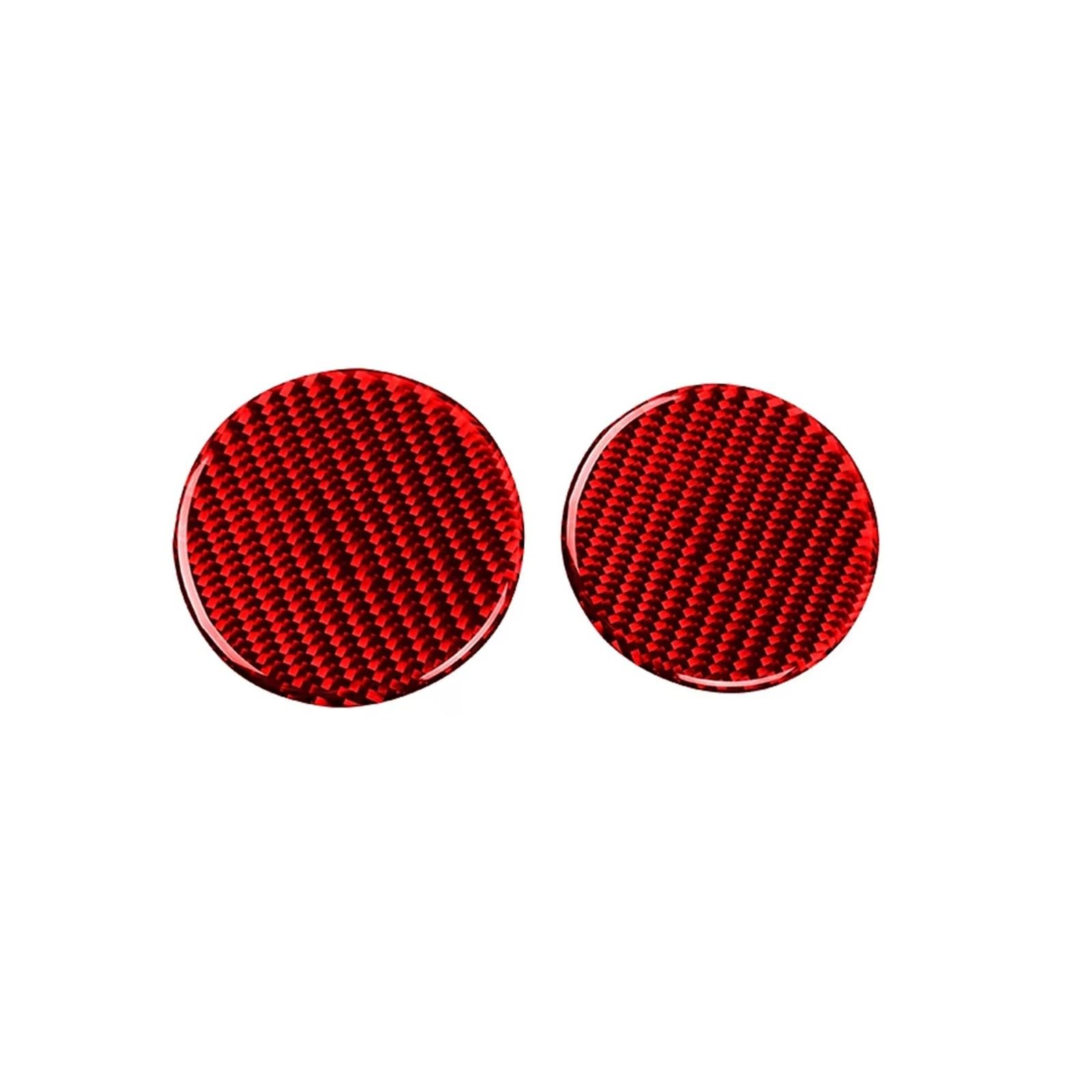 Cover Trim Car Interior for Mustang GT 2015-2021 Carbon Fiber Interior Auto Water Cup Slot Gasket Trim Cover Sticker Decal Decor Accessories Cover Trim(Red)