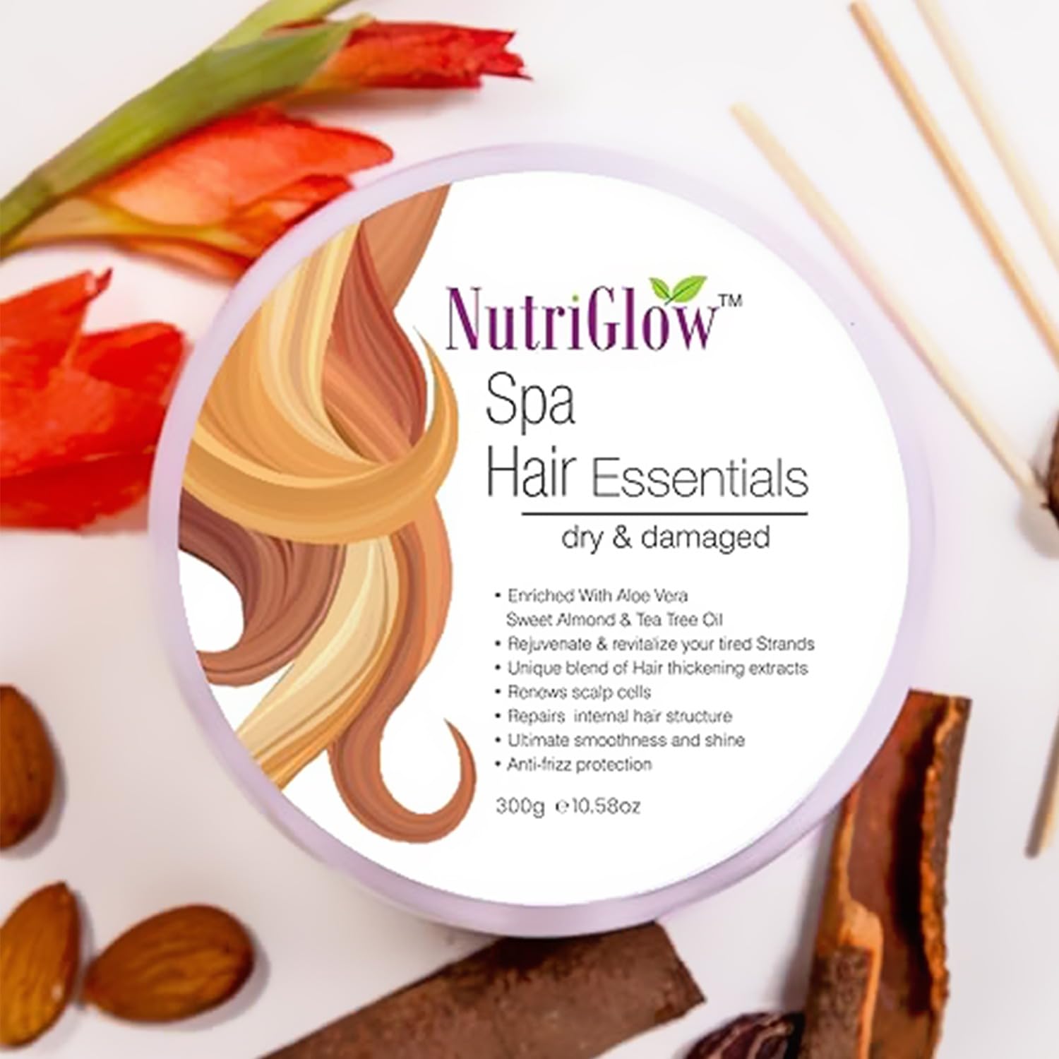 NutriGlow Hair Spa Cream with Damage Reverse & Moisture Lock Formulation for Dry & Damaged Hair - 300g 3