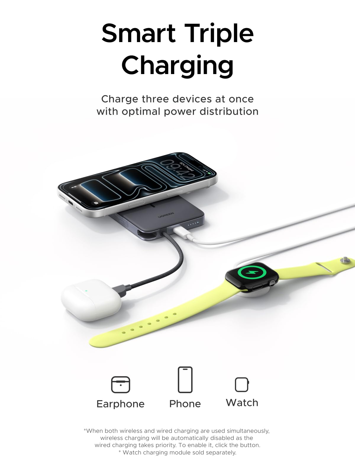 UGREEN MagFlow Air Qi2 15W Ultradelgado Power Bank 10000mAh PD 30W (Gris) | Batería Externa Magnético Inalámbrico Carga Rápida USB C 30W Compatible con Magsafe iPhone 17 16 15 14 13 12 Air Plus Pro Max