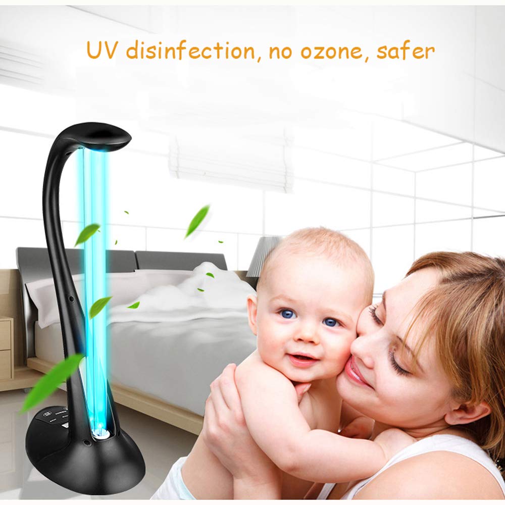 Lampa bakteriobójcza do dezynfekcji UV-c, trzybiegowy timer + inteligentny pilot + 10 sekund opóźniony start, przenośne światło do sterylizacji UV bez ozonu, 36 W