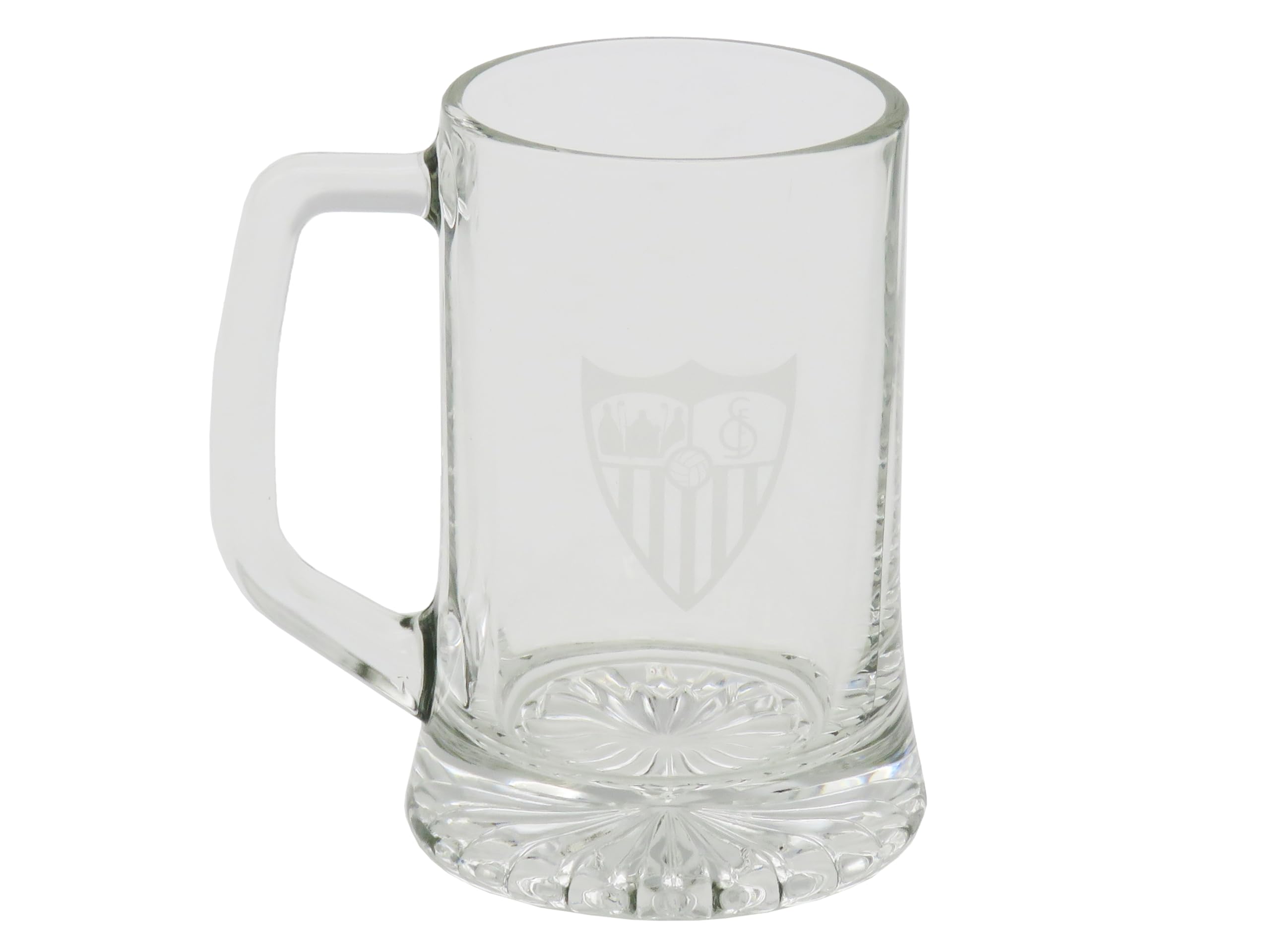 CYPBRANDS Sevilla FC, Beer Mug, Glass, Capacity 280 ml, Transparent, Official Product