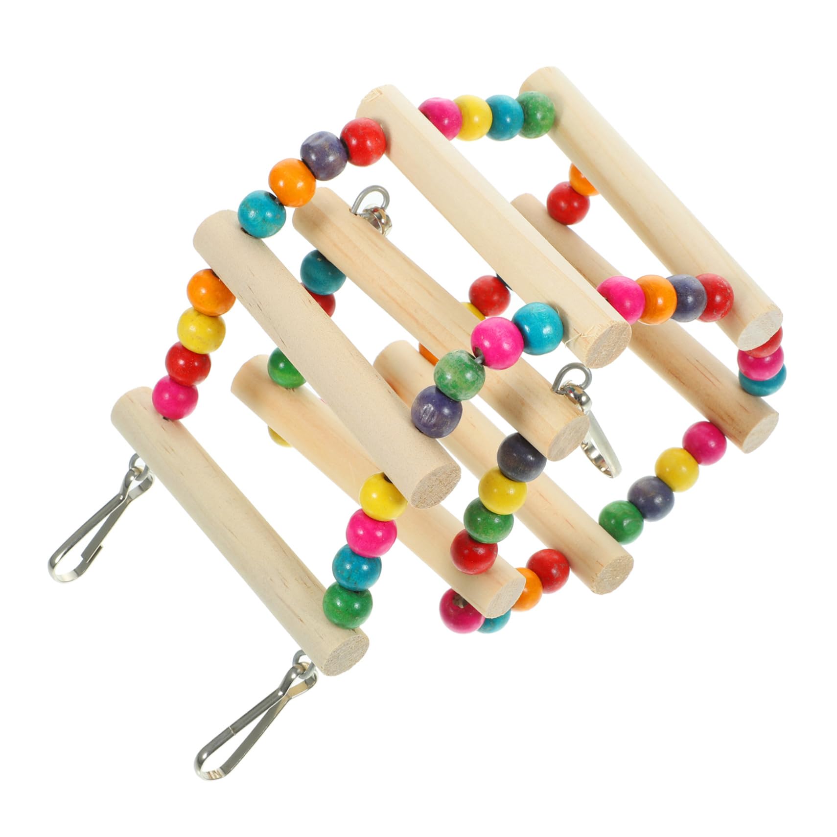 GRIRIW Ladder Toy Wooden Bird Perch Colorful Add-ons Bird Cage Ladder Parrot Climbing Step Ladder Toy