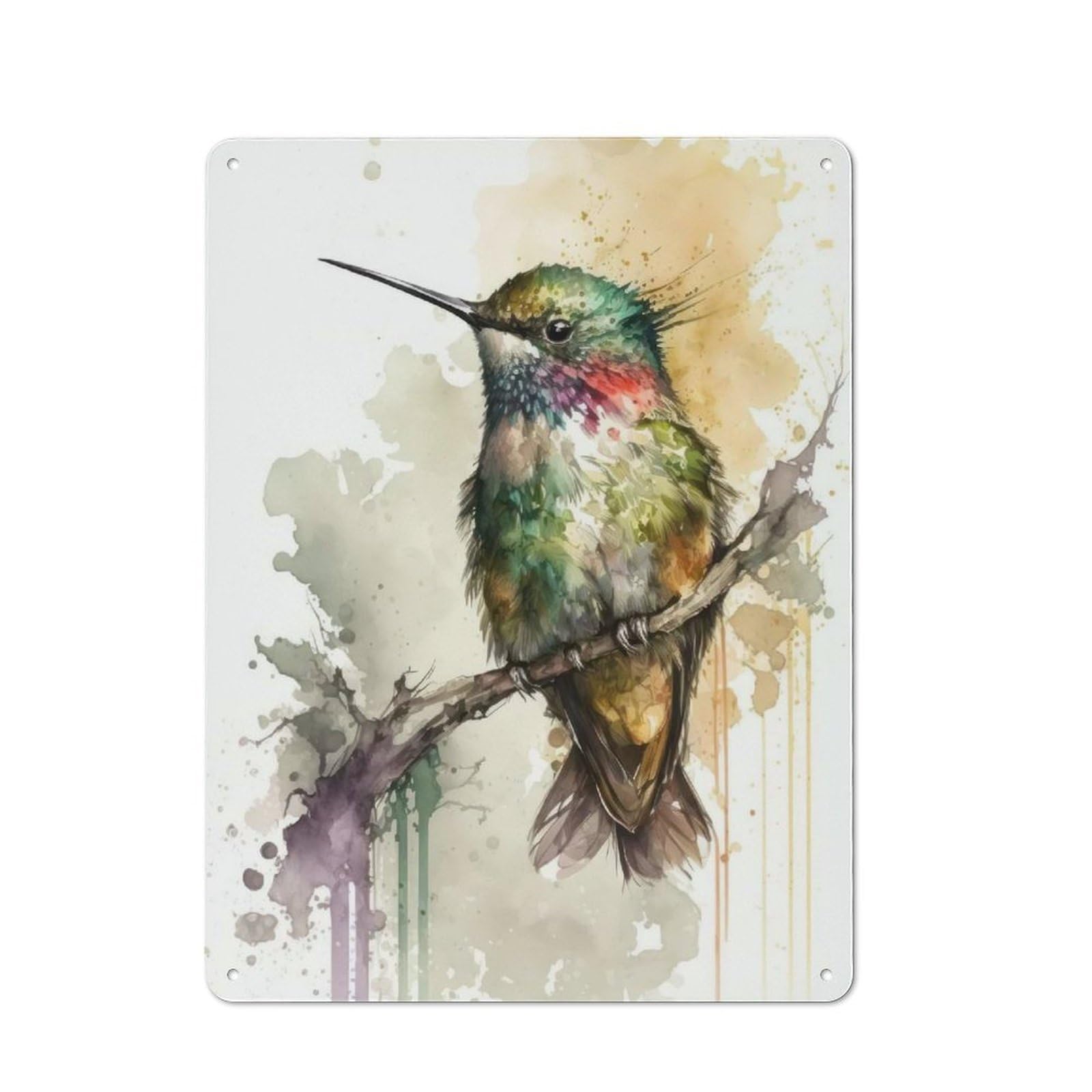 Bird Hummingbird Tin Sign 40x30cm for Hallway Wall, Vintage Wall Decor, for Kitchen, Dining Room And Home Bar Wall Decor