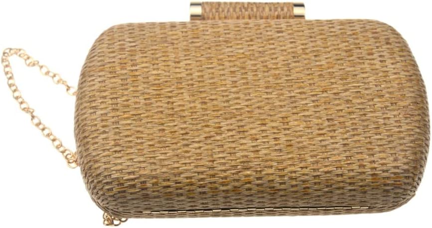 Women's Handwoven Straw Evening Handbags Summer Wallet Clutch Bag Crossbody Mobile Phone Bag - Image 3