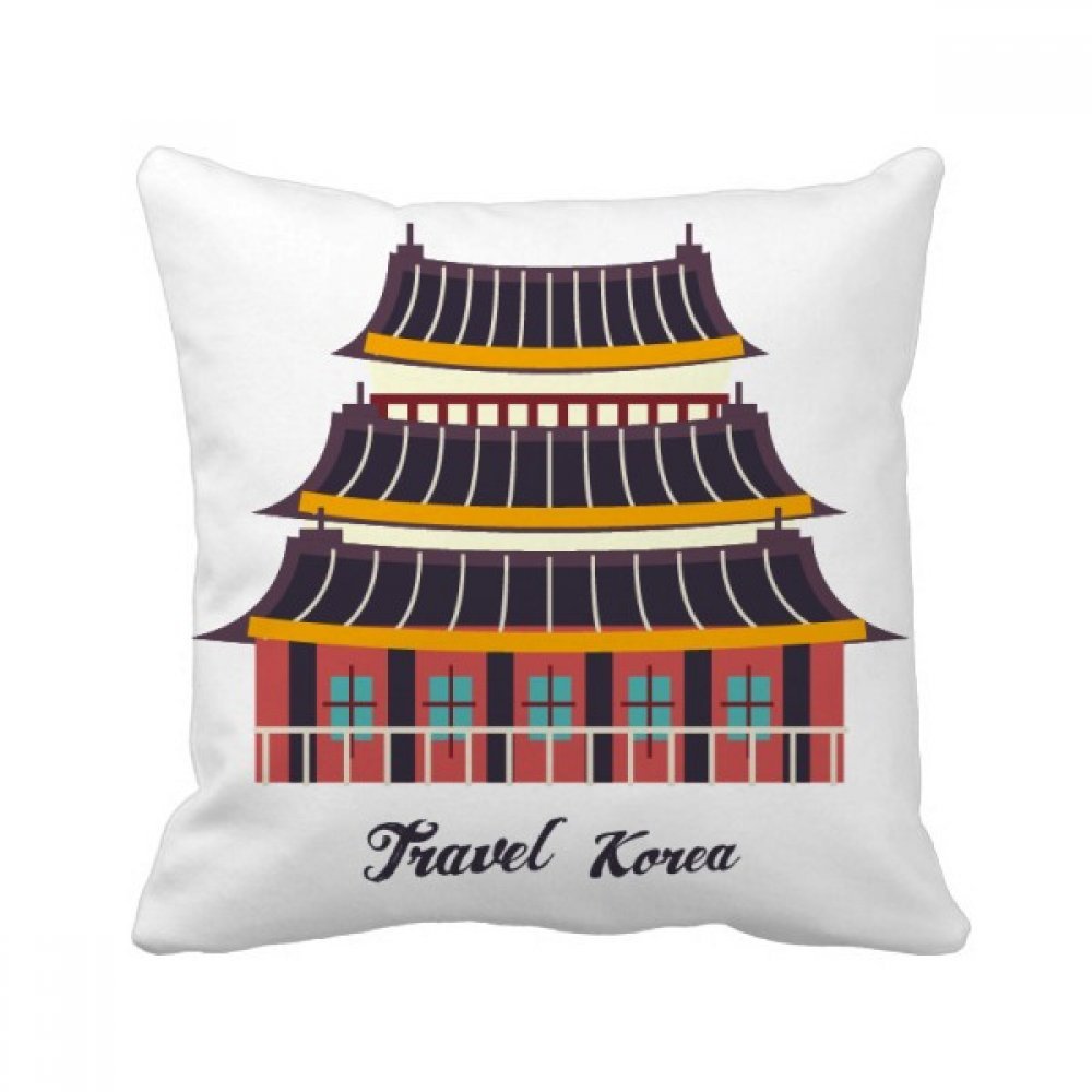 Coussin Corée du Sud église multicolore 40x40cm housse et insert de canapé