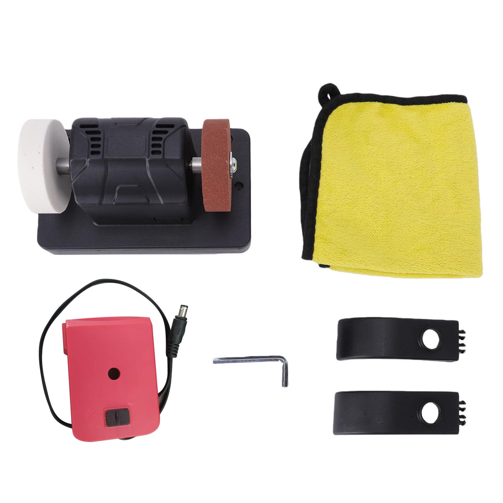 Generic Mini Amoladora de Banco Inalámbrica con Batería, Velocidad Ajustable de 3 Pulgadas para Herramientas de Molienda y Eliminación de óxido, Color Negro