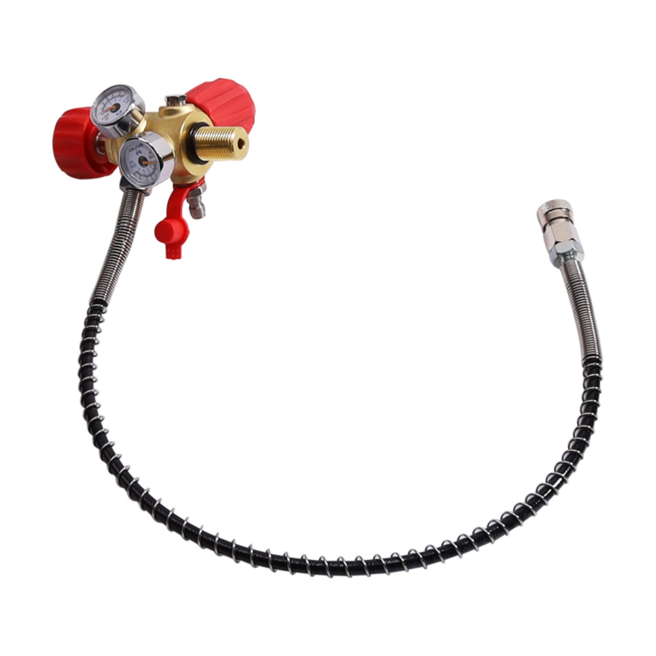 TUXING Valvola DIN Scuba Adattatore M18 × 1,5, Paintball Scuba Stazione di riempimento per serbatoio HPA/PCP Air Tank con manometro ad alta pressione 4500 psi PCP Paintball Riempimento tubo dell'aria