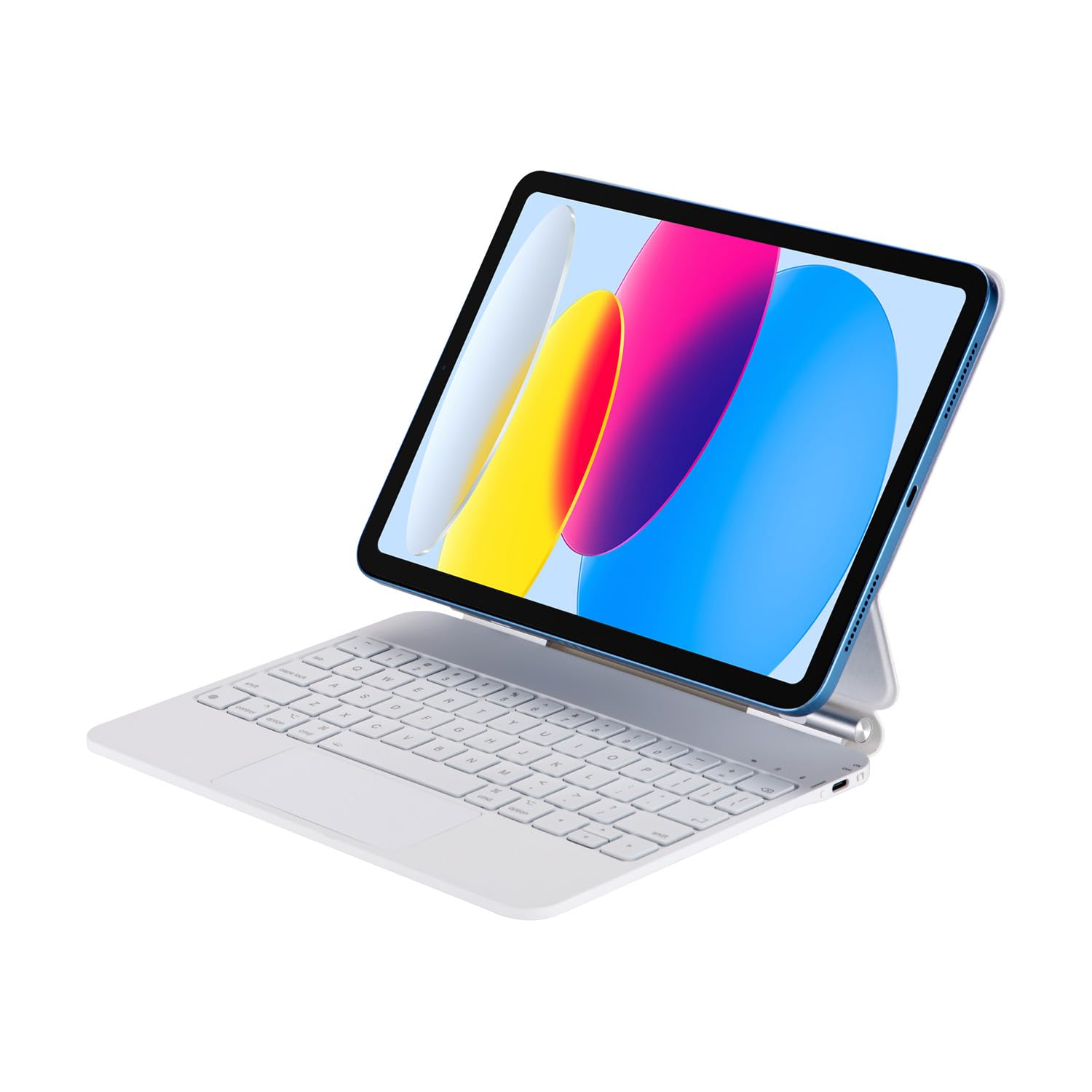 X8 Magic Control Custodia protettiva magnetica con tastiera tattile multi-touch, supporto regolabile a 135°(iPad 10a generazione 10,9 pollici 2022/iPad 11 pollici (A16) 2025) Bianco
