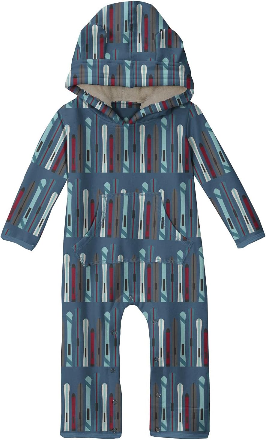 KicKee Pants Fleece Coverall with Hoodie Ears and Kangaroo Pocket, Soft Baby Romper for Cold Weather