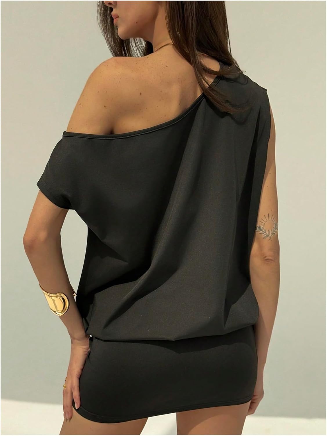 Floerns Women's Elegant Off The Shoulder Dress Sleeveless Bodycon Casual Mini Dresses - Image 3