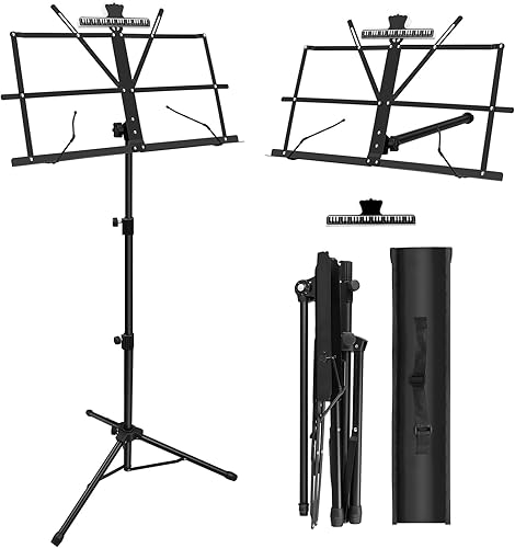 Paquete de 124 soportes de música, soporte plegable 2 en 1 de doble uso, soporte ligero portátil ajustable para libros de escritorio con soporte disponible en Yaxa Colombia