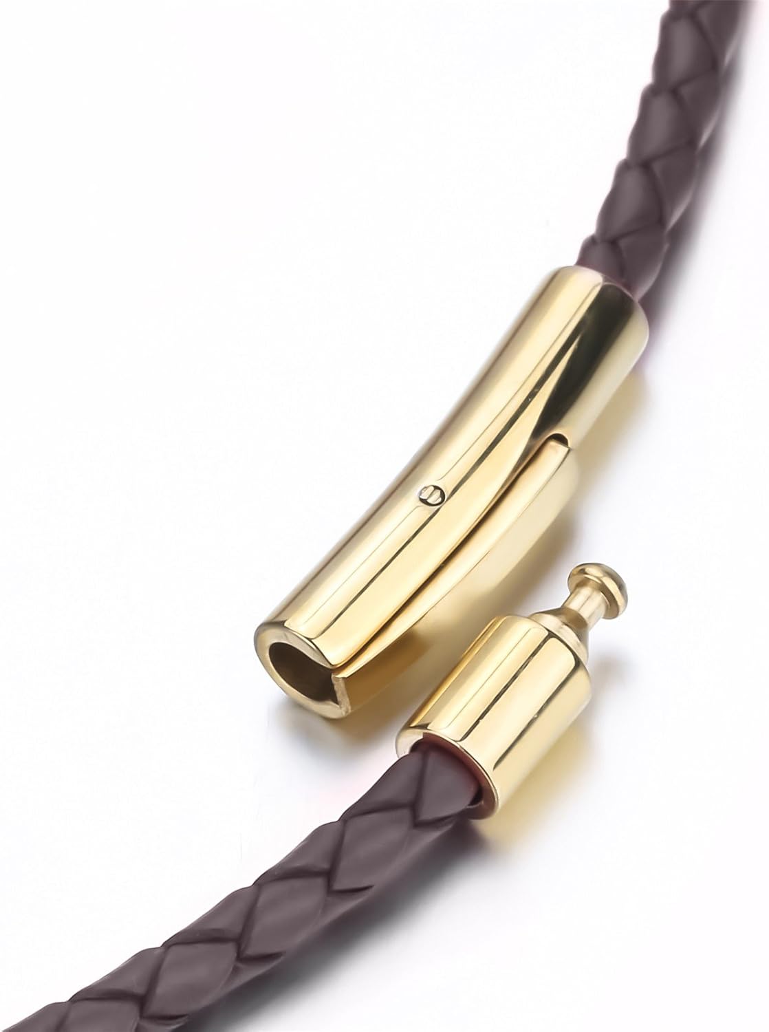 3mm Mens Womens Genuine Leather Necklace Cord Multicolor Braided Gold Stainless Steel Secure Clasp Necklaces Chain - Image 6