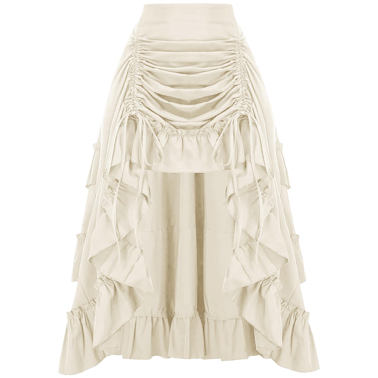 Fulbant Gothic steampunk-rok voor dames, hoog-laag busterok, gothic