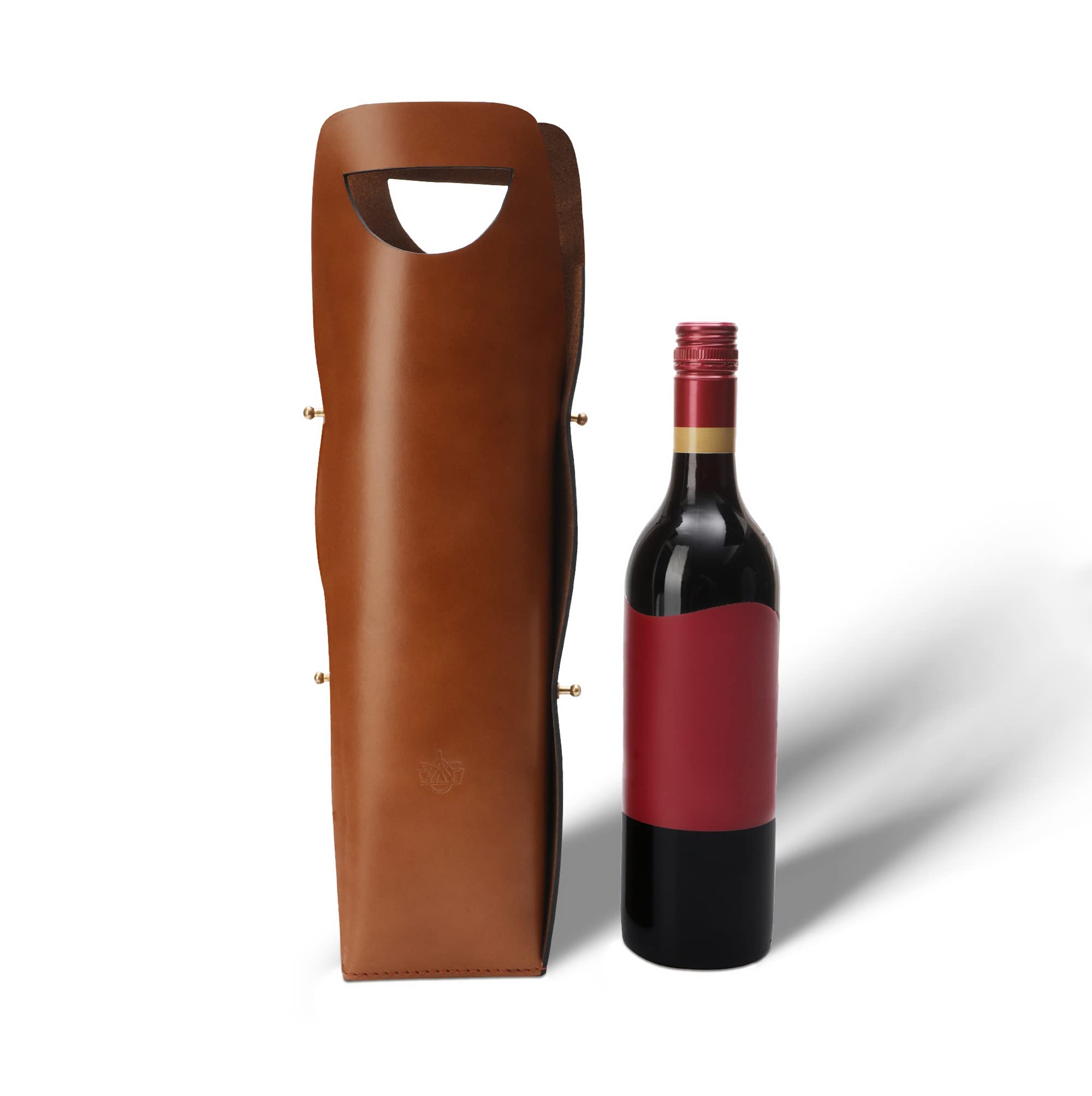 Kinton CraftsPremium Leather Wine Bottle Holder, Premium Leather Wine Bag for Wine Bottle, Gift Bag for Wine, Reusable Wine Bags for Travel, Leather Wine Sleeve, Wine Bottle Bag With Handle