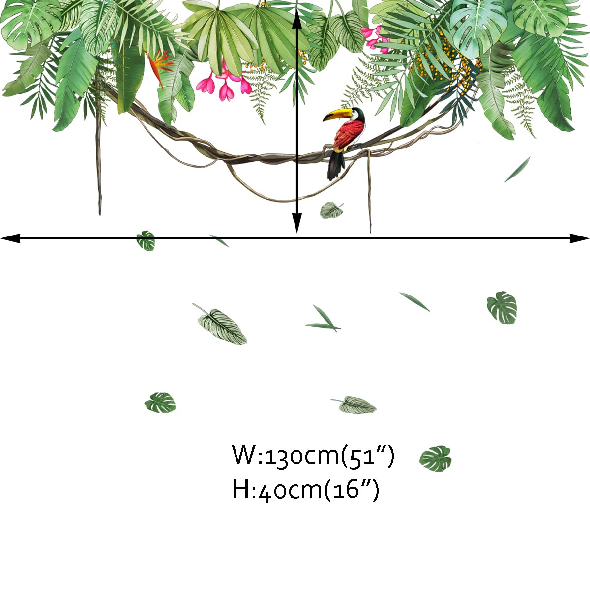 wondever Adesivi urali Aniali della Giungla Albero Sticker da uro