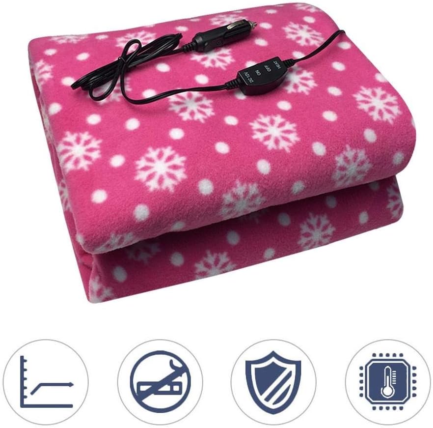 FFLJT 12V Car Heating Blanket Lattice Energy Saving Warm Autumn and Winter Car Electric Blanket for Cold Weather Car Heater : Automotive