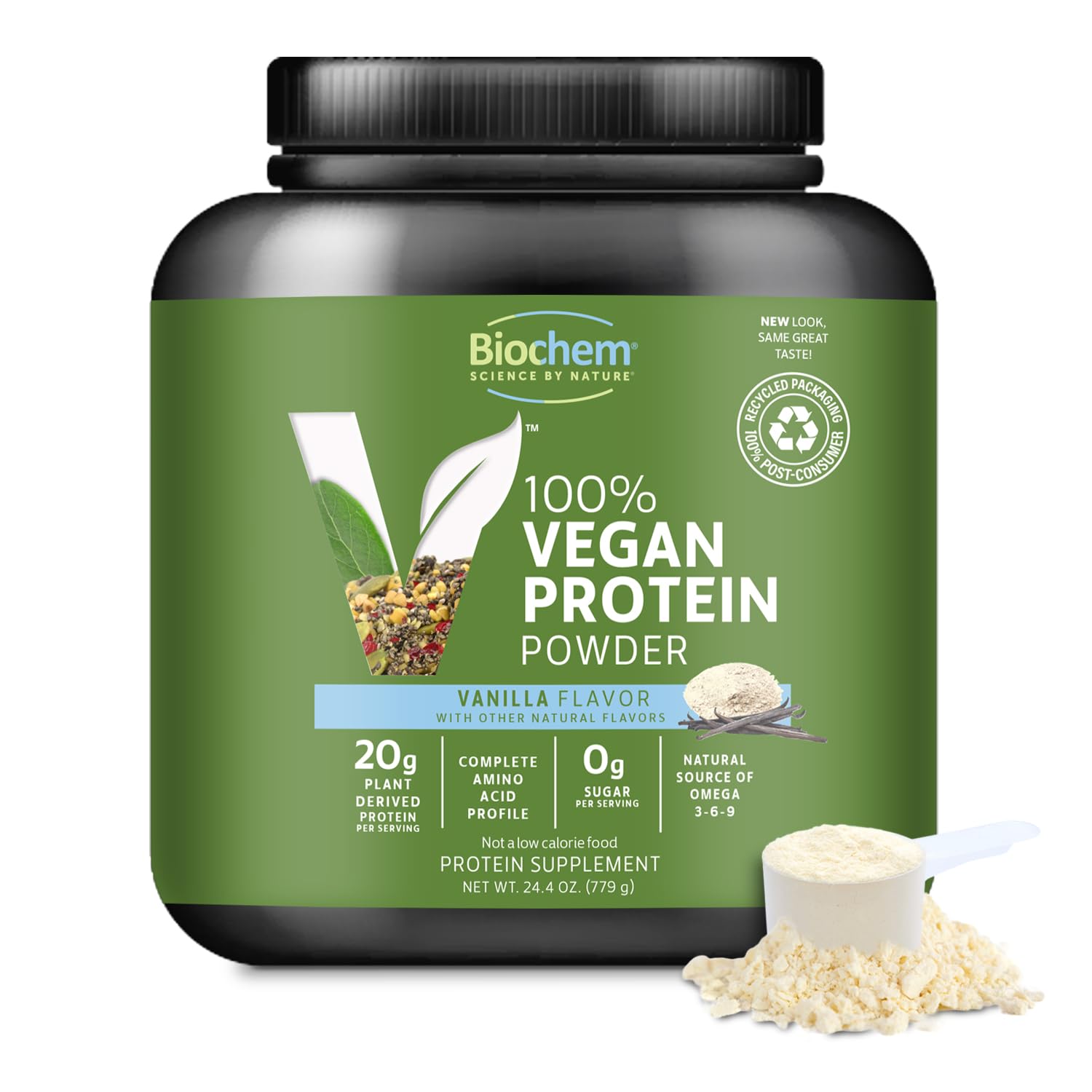 Vegan Protein Powder, 20g Pure Plant-Based Protein per Serving, Organic Pea, Hemp & Cranberry, Soy-Free, Gluten-Free, Vanilla, 1.5 lb