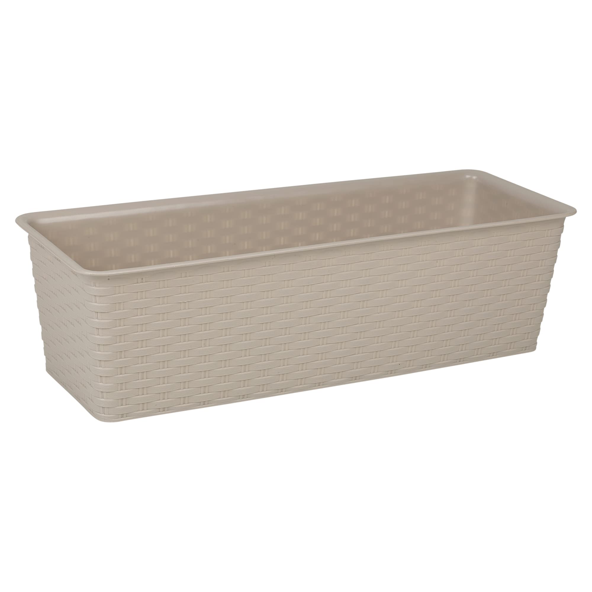 URBNLIVING Rattan Design Elegant Tall Large Plant Pot Flower Indoor Outdoor Garden Planters (Beige, Rectangle Planter [Large]) — image 1