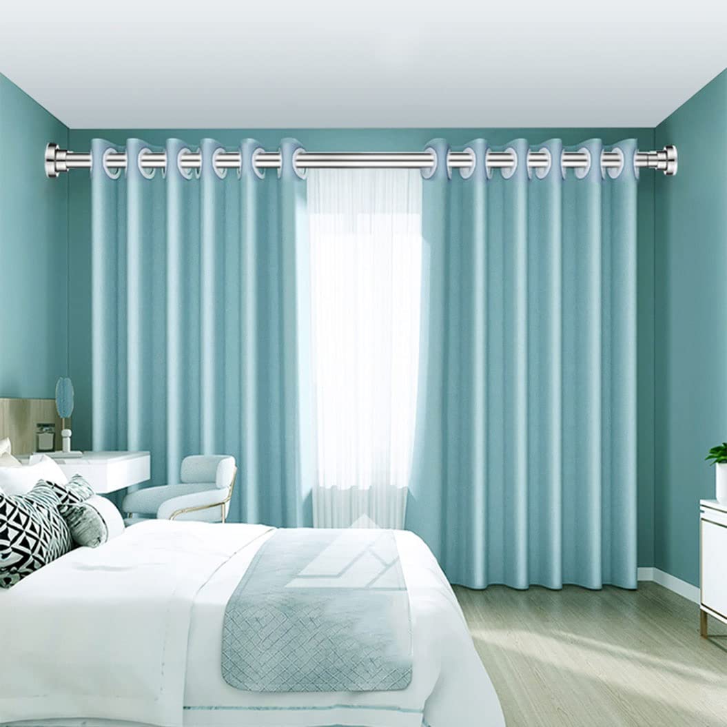 Barre de suspension extensible en acier inoxydable réglable sans perçage et finition naturelle élégante, s'adapte aux espaces de 60 à 100 cm pour une fixation facile