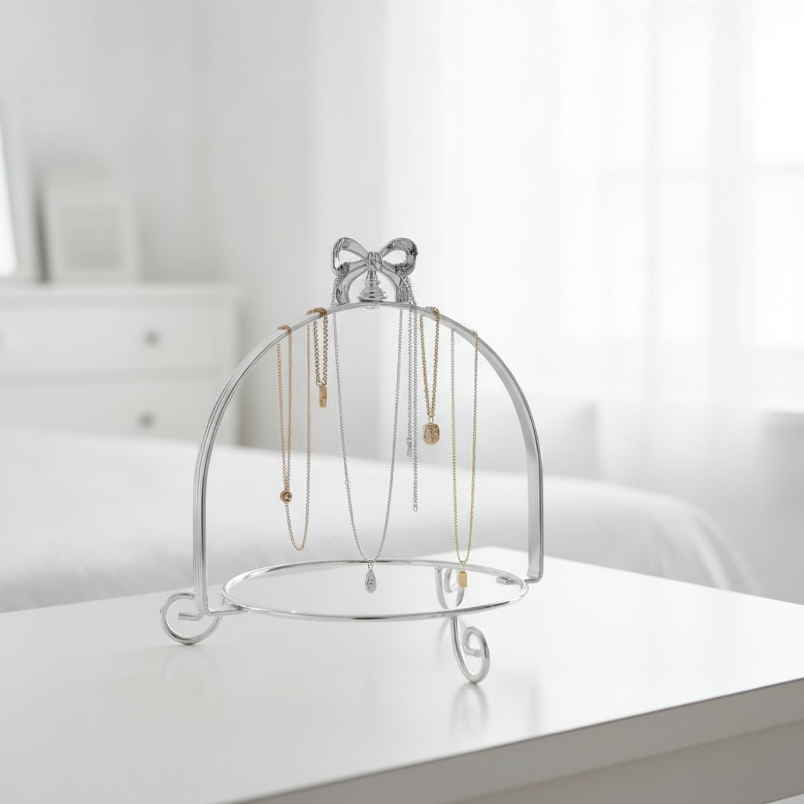 Support à Gâteau avec Poignée Élégant Plat Service Classique Vaisselle pour Mariage , Or , 27 Cm