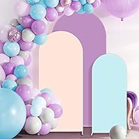 Vista 7 de VitalCozy Juego de 3 Cubiertas para Arco de Boda de 4/5/6 pies, Cubierta de Telón de Fondo de Arco de Tela de Doble Cara de Spandex Ajustado