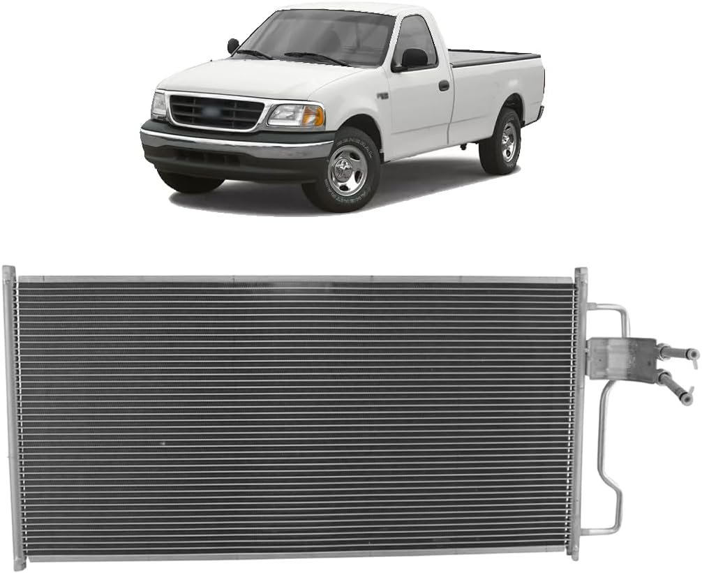 New A/C Condenser Compatible with Ford F-150 V6 4.2L, V8 4.6L, V8 5.4L 1997-2003, F-150 Heritage 2004, F-250 1997-1999, Replacement for ACA84503