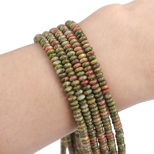 Miniatura 76 de Cuentas espaciadoras de jaspe marrón natural, cuentas sueltas de disco Rondelle, cuentas sueltas para hacer joyas, 0.157 in x 0.079 in, 15.0 in