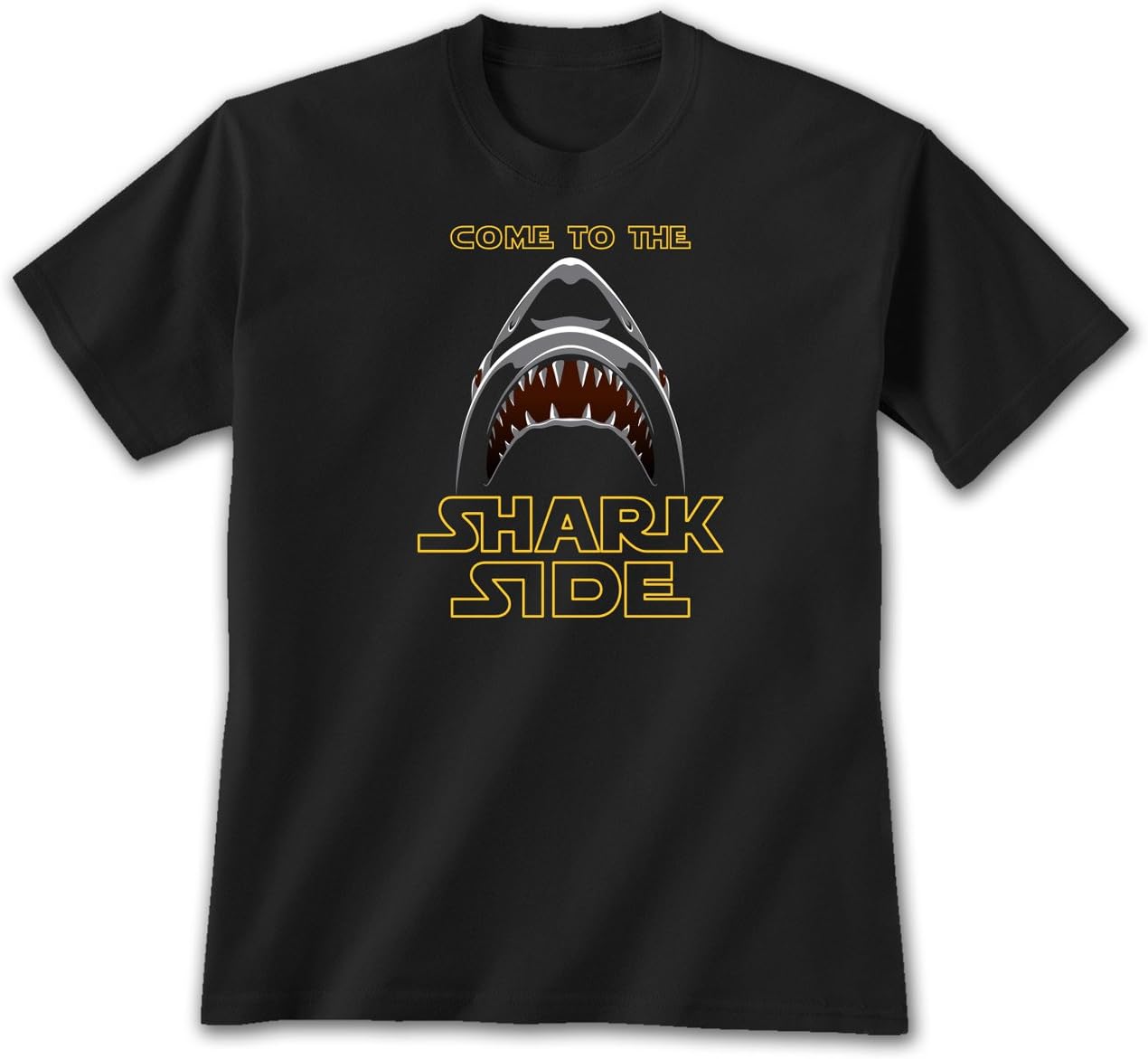 Shark Side - Large T-Shirt Black, Funny Star Wars Themed Novelty Gift Shirt