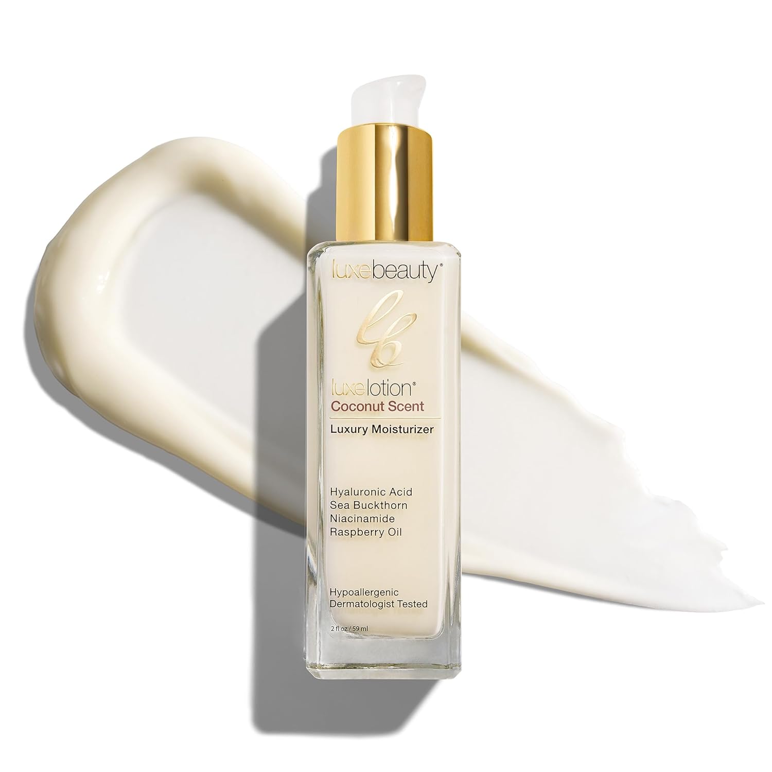 Luxe Lotion is Non-Greasy Hyaluronic Acid Moisturizer – Coconut-Scented Lotion, Silicone-Free, No Fillers – With Organic and Plant-Based Ingredients - Anti-Aging Hydrating Facial Cream