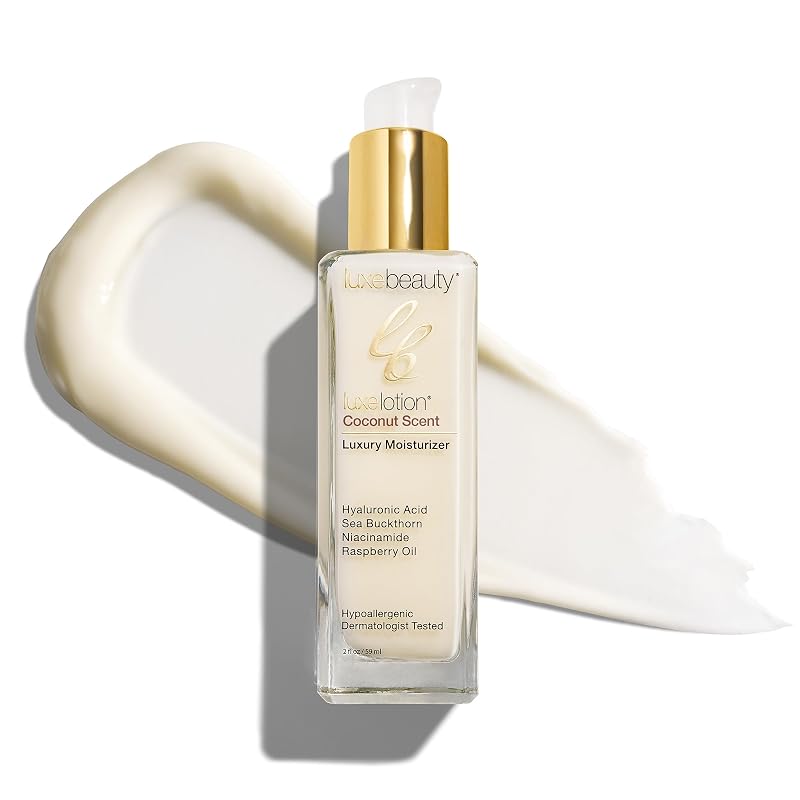 Loção facial Luxe Beauty com ácido hialurônico e fragrância de coco, sem silicone, 58 g