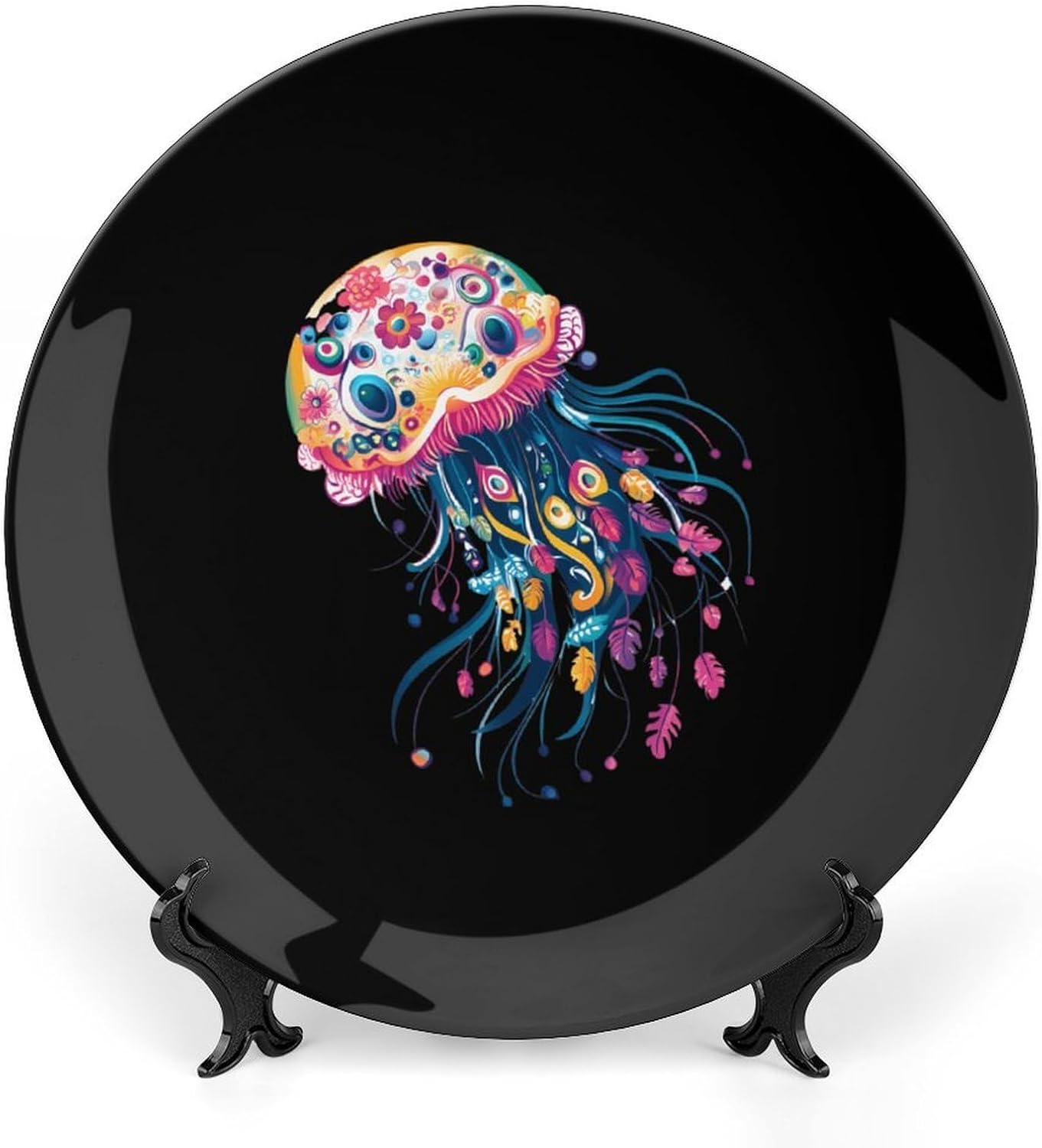 Jellyfish Decorative Plate Tray Decor Trinket Dish Bone China Dinner Plates for Home Office Kitchen