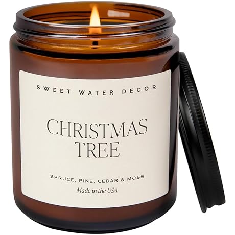 Sweet Water Decor Christmas Tree Soy Candle: Festive Holiday Scent for a...