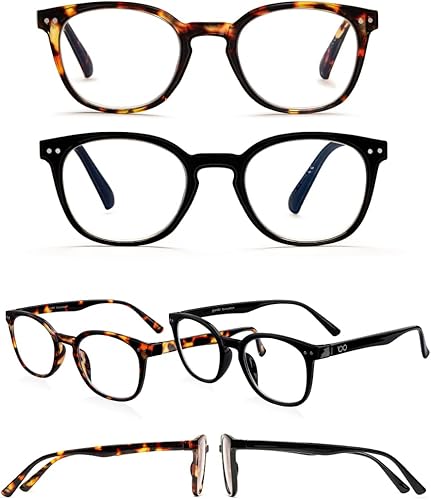 Miniatura 3 de Gander Paquete de 2 lentes de lectura de moda para mujereshombres, lentes de lectura con bloqueo de luz azul. Marco de estilo elegante. Negro y