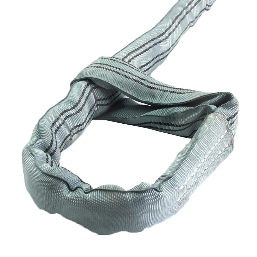 Élingue de Levage Élingue en chaîne, Élingue de Levage, Limite de Charge de Travail 4 tonnes, élingue Grise de 1 à 10 mètres avec Fibre de Polyester, élingue Lourde résistante à l'usure(8m)
