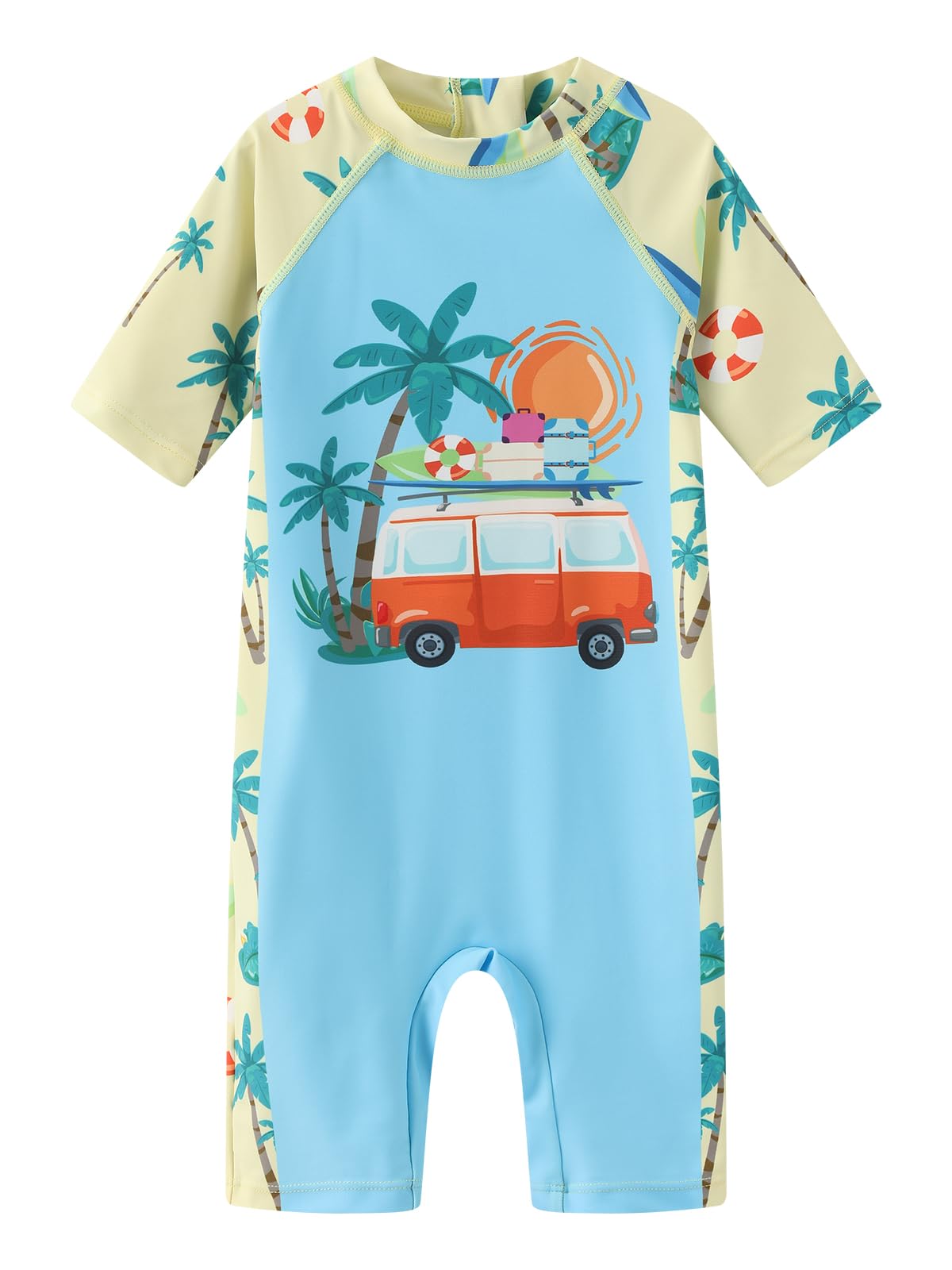 Aisyee UV Kleidung Baby Badeanzug Kurzarm Einteiliger Kinder UV Badebekleidung Baby Schwimmanzug Jungen Rashguard 6 Monate-5 Jahre