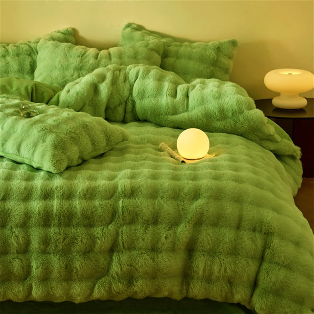 Lotus Karen Fluffy Comforter Cover SetRabbit Fluff Faux