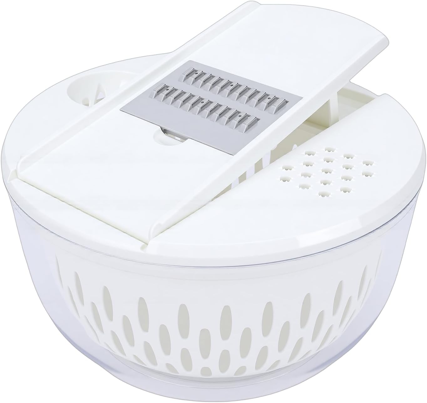 BAFOVY Salad Spinner, 4500ml Multifunctional Vegetable and Fruit Washing Bowl with 5 Blades, for Home Kitchen