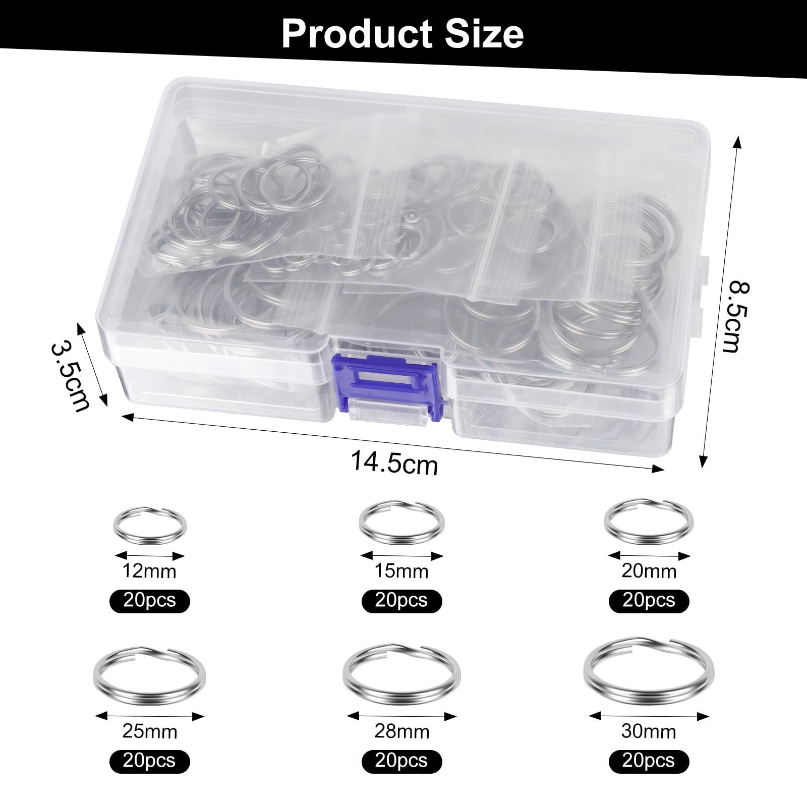 Lot De 30 Anneaux Porte-clés Ronds En Métal Doré - Tailles 20mm, 25mm, 30mm - Solides, Inoxydables, Pour Bricolage, Cuir, Organisation Clés
