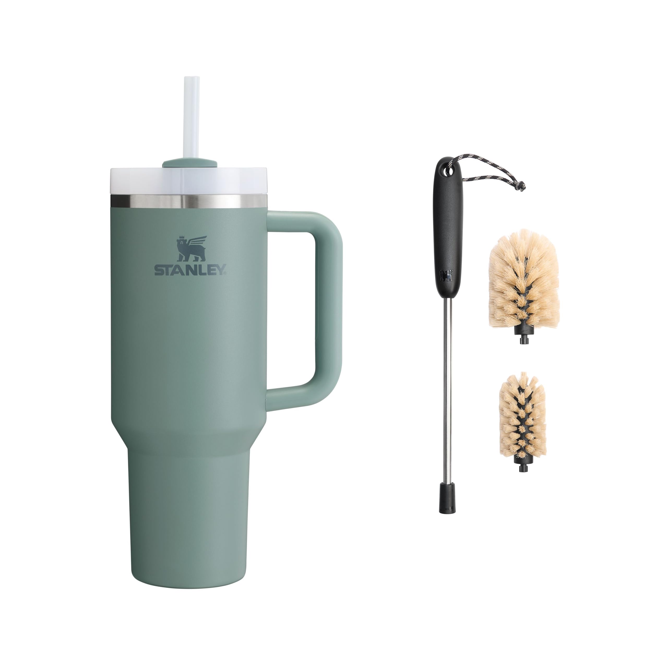 Stanley 1913 Quencher H2.0 FlowState Borraccia con Cannuccia 1.2L - Shale | Freddo per 11 Ore - Bevanda Ghiacciata fino a 48 Ore - Include Spazzola per la Pulizia