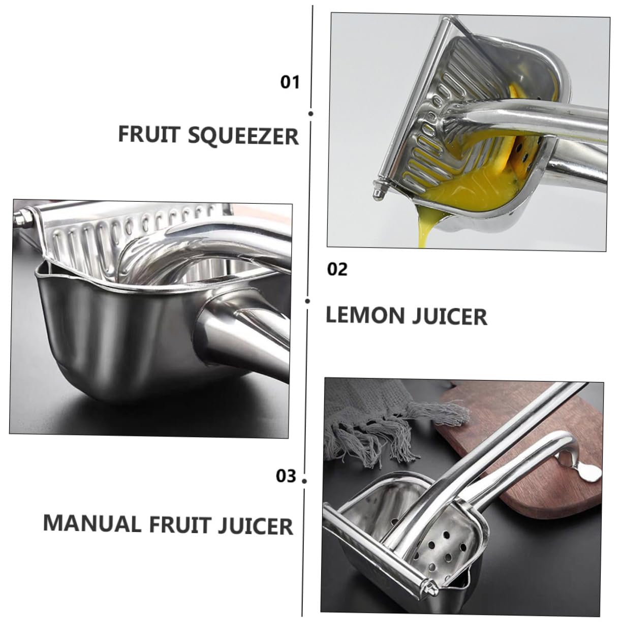 Alipis Exprimidor Manual de Acero Inoxidable para Cítricos Exprimidor de Frutas de Uso Doméstico para Exprimir Jugos
