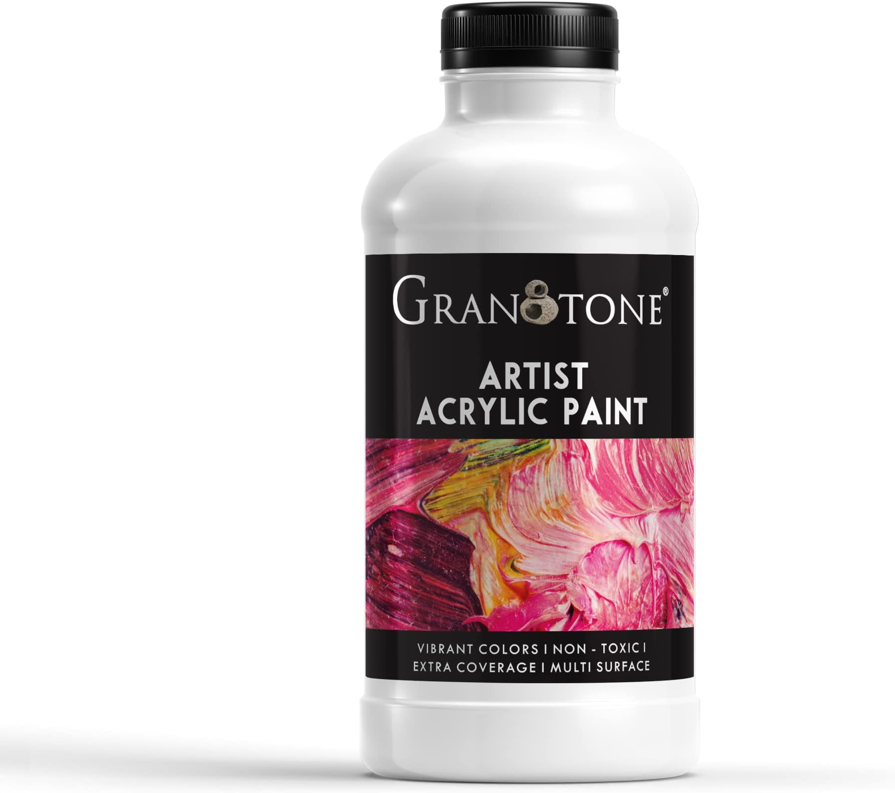 GRANOTONE Acrylic Colour Art and Craft Paint, DIY Paint, Rich Pigment, Non-Craking Paint for Canvas, Wood, Leather, Earthenware, Metal 500 ml (WHITE)