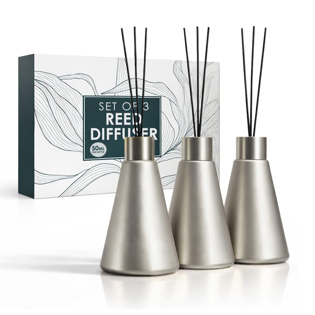 Mega Handles Diffusore a bastoncini, diffusore profumato per casa, elegante diffusore da bagno con bastoncini per decorazione mensole, deodorante decorativo per ambienti grandi, nichel satinato