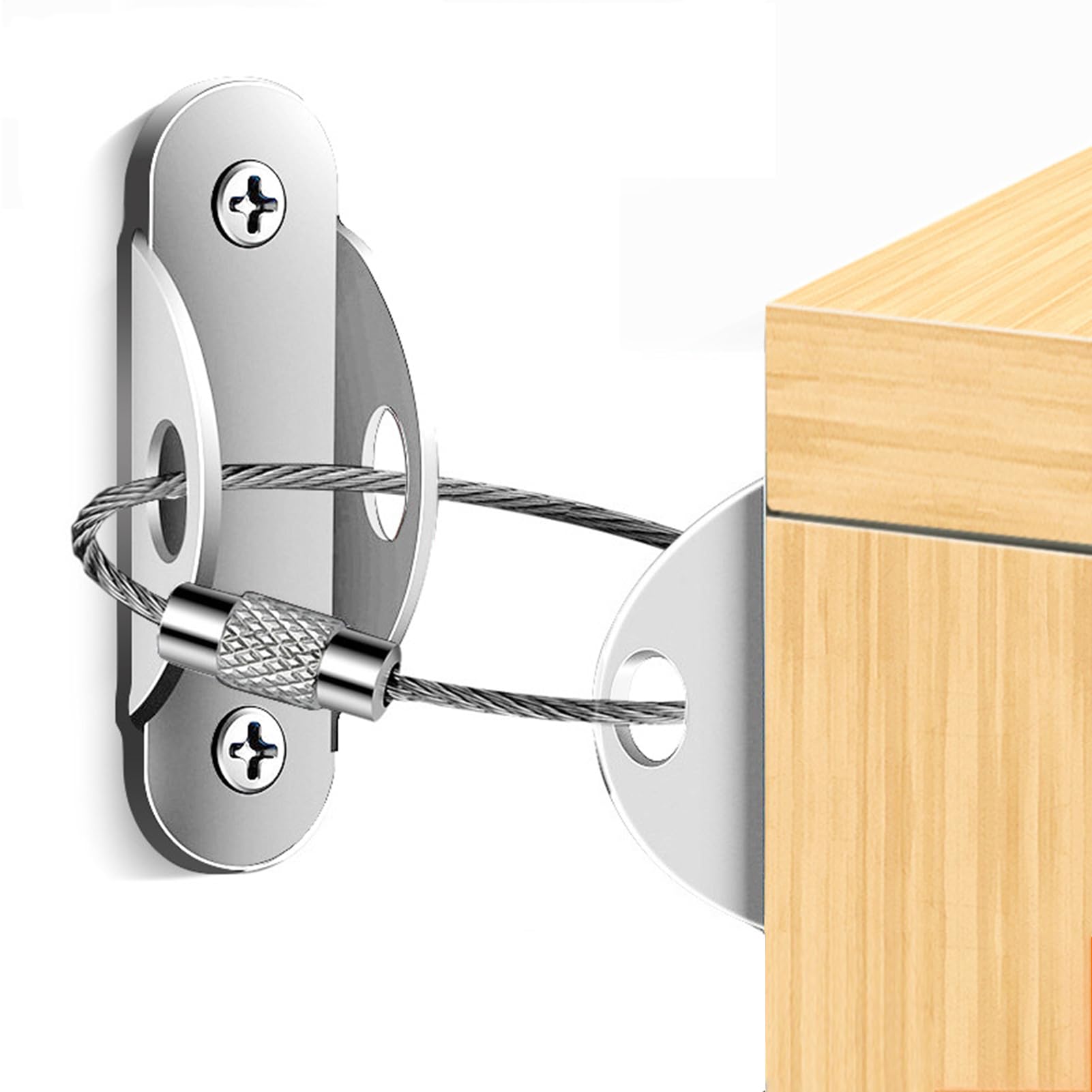 Anti Tip Furniture Kit - Metal Safety Straps | Prevent Tipping of Furniture with Brackets for Wall Connectors for Pets, Drawers for Children That Are In Matter