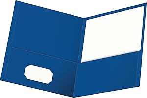 Oxford Twin-Pocket Folders, Textured Paper, Letter Size, Royal Blue, Holds 100 Sheets, Box of 25 (57512EE)