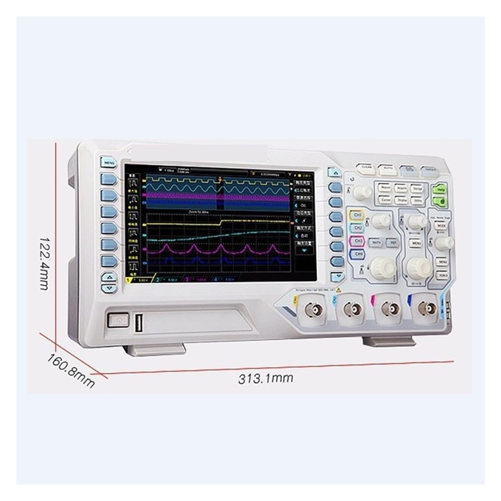 Osciloscopio digital de pantalla de 7 "50 MHz 4 canales analógicos Tasa de muestreo 1GSa/s 24 Mpts Profundidad de memoria Almacenamiento de forma de onda Reproducción Identificación rápida