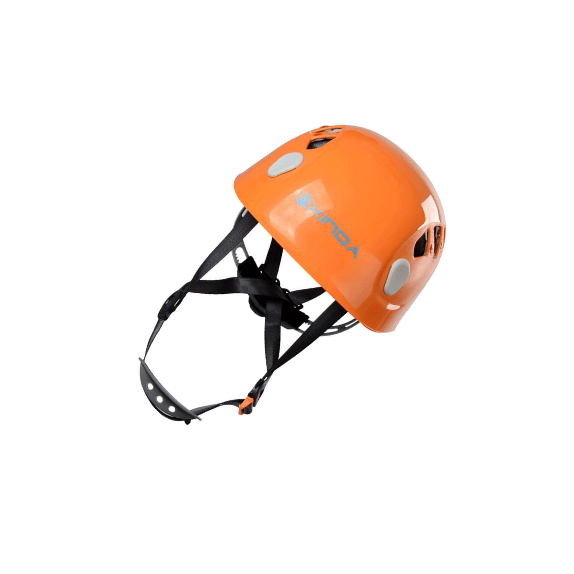 Casque d'escalade pour ouvrier du bâtiment, casque de sécurité pour hommes, femmes et adultes, travail dans les arbres, bleu, Orange, 26x20.5 cm