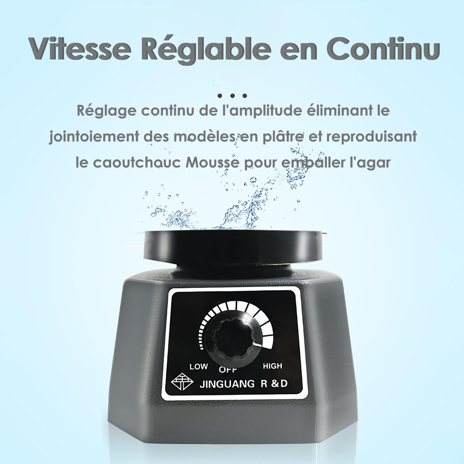 220V 100W Oscillateur de Plâtre Dentaire, régulation de vitesse en continu Oscillator Équipement de laboratoire Oscillateur Dentaire à Haute efficacité pour le Traitement Dentaire (Prise UE)