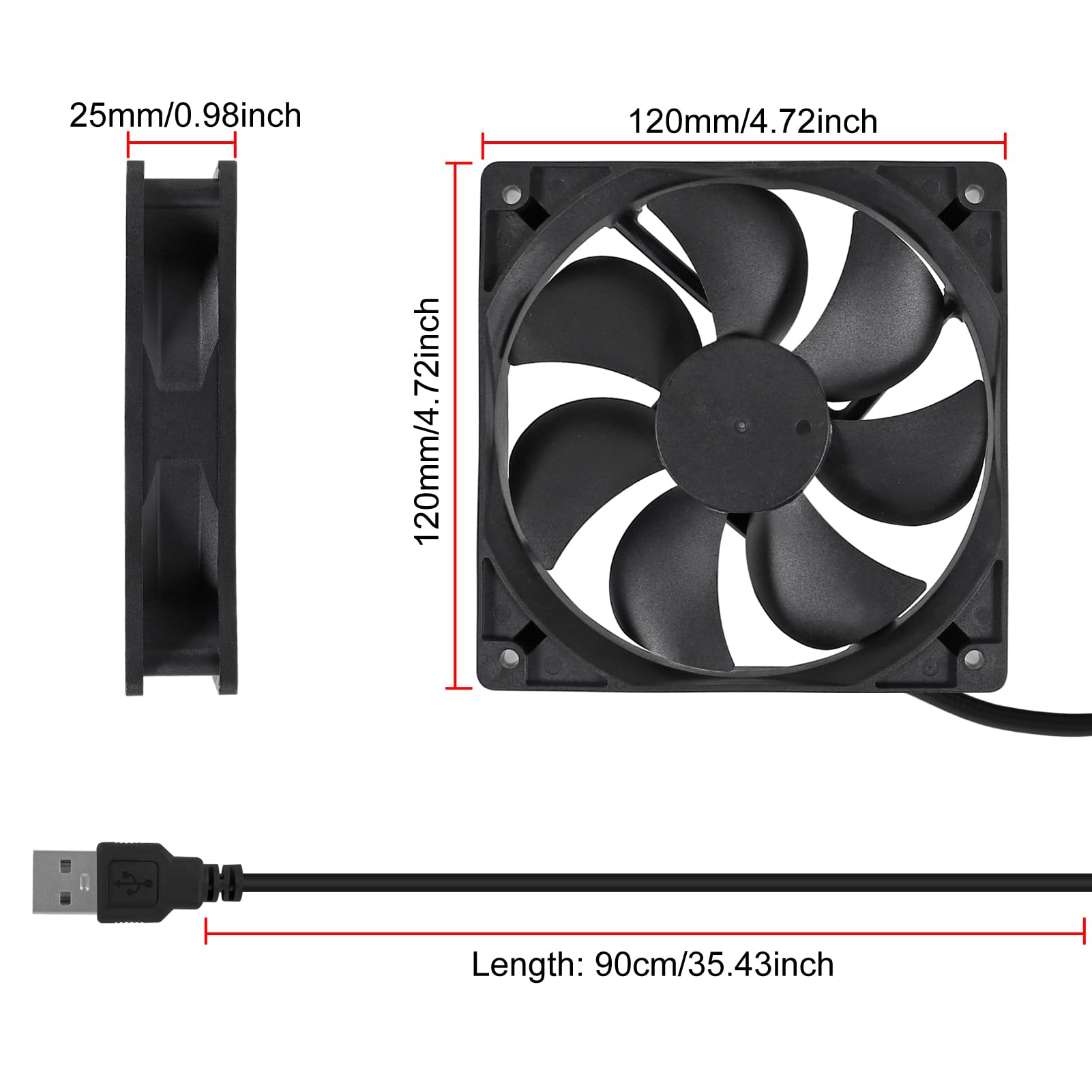 MINIS FORUM AR900i + noctua120mmファン Amazon.com: ACEIRMC 4pcs 120mm USB Brushless Cooling Fan 120mm x